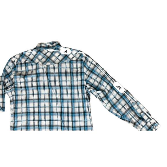 American Eagle Blue Plaid Western Pearl Snap Shirt sz XL Vintage Fit NWOT - Picture 10 of 13